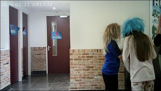 CCTV footage showing students in corridors late at night