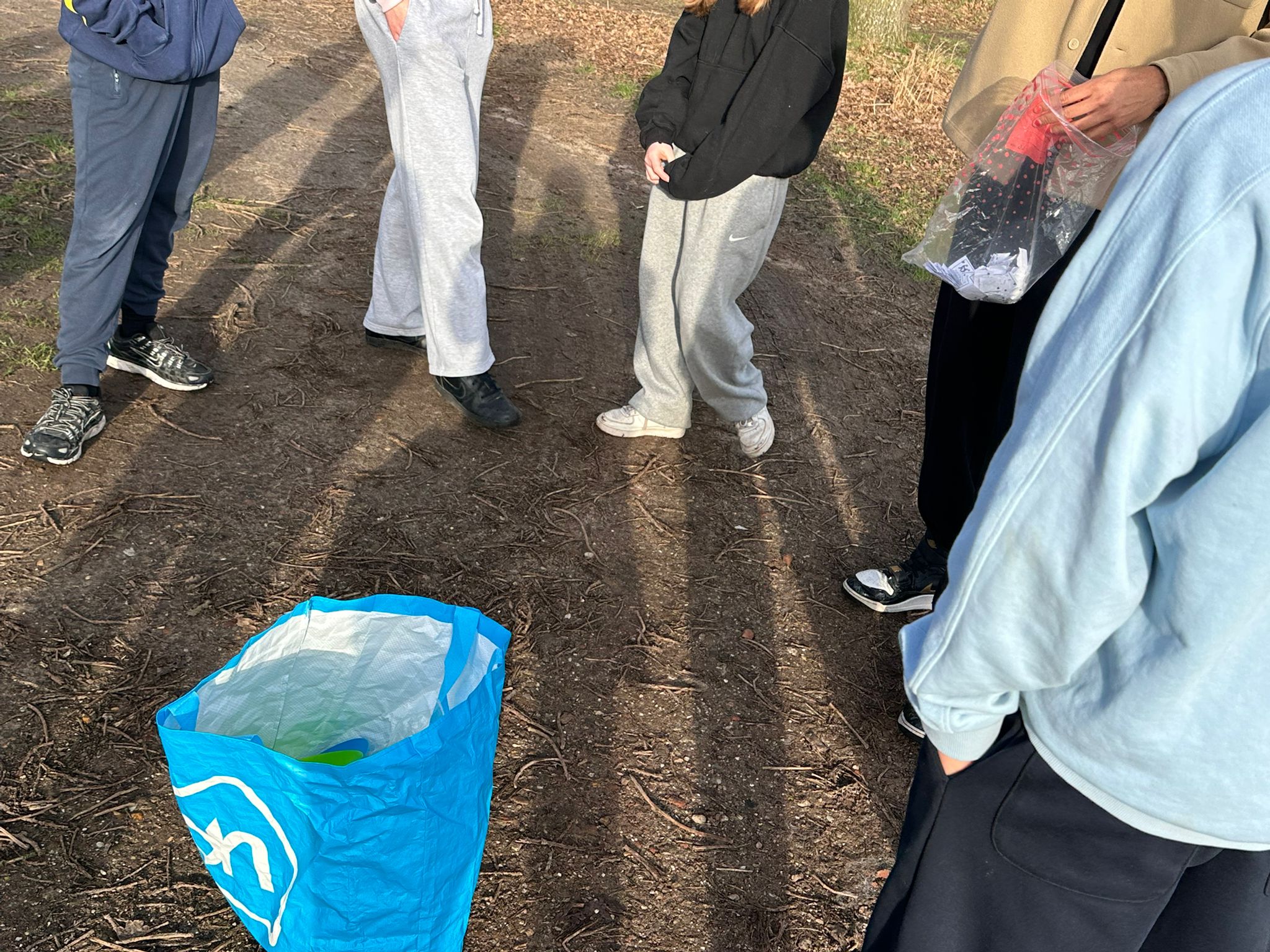 Students outdoors during Stratego